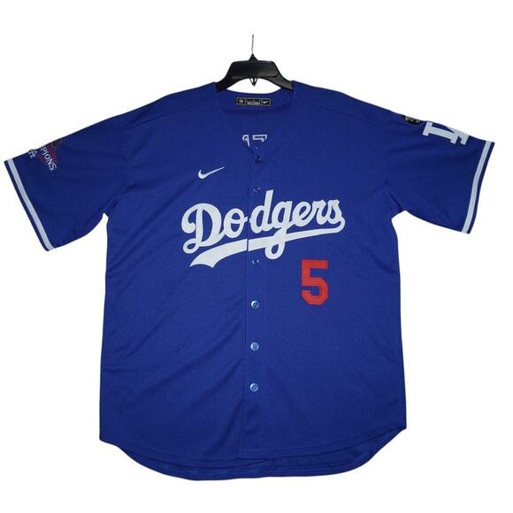 Nike Los Angeles Dodgers Freddie Freeman #5 Jersey L 2024 World Series Patch - Picture 1 of 6